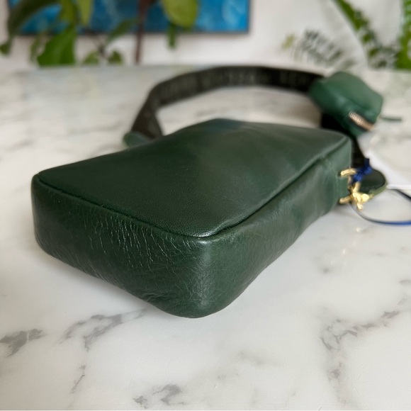 NWT Claire V X LEISHA HAILEY Poche Sportif Leather Crossbody Evergreen Rustic - Picture 6 of 16